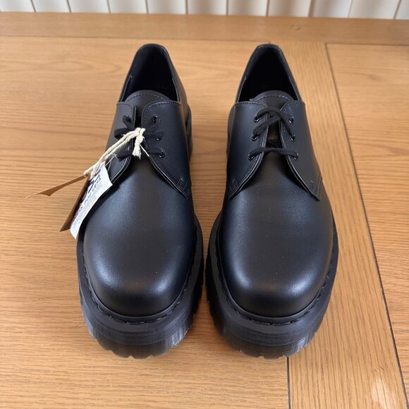 Dr. Martens Size 10/11 Unisex  Black Leather Lace-Up Shoes Rubber Sole Footwear - Picture 3 of 16